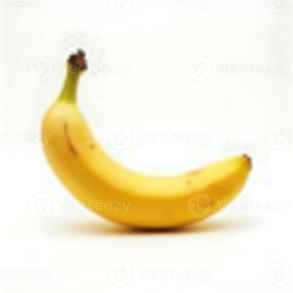 Single Banana on White Background, Yellow Fruit Still Life photo