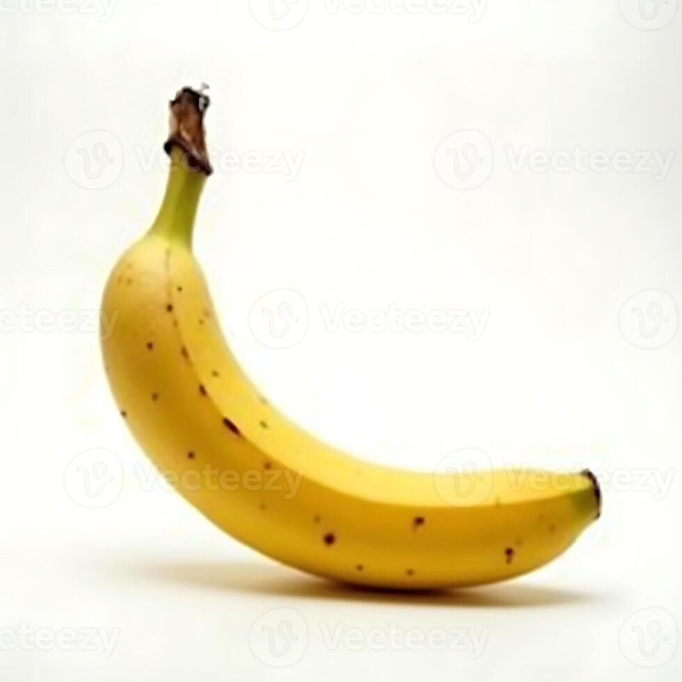 Ripe Banana on White Background Ready to Eat photo