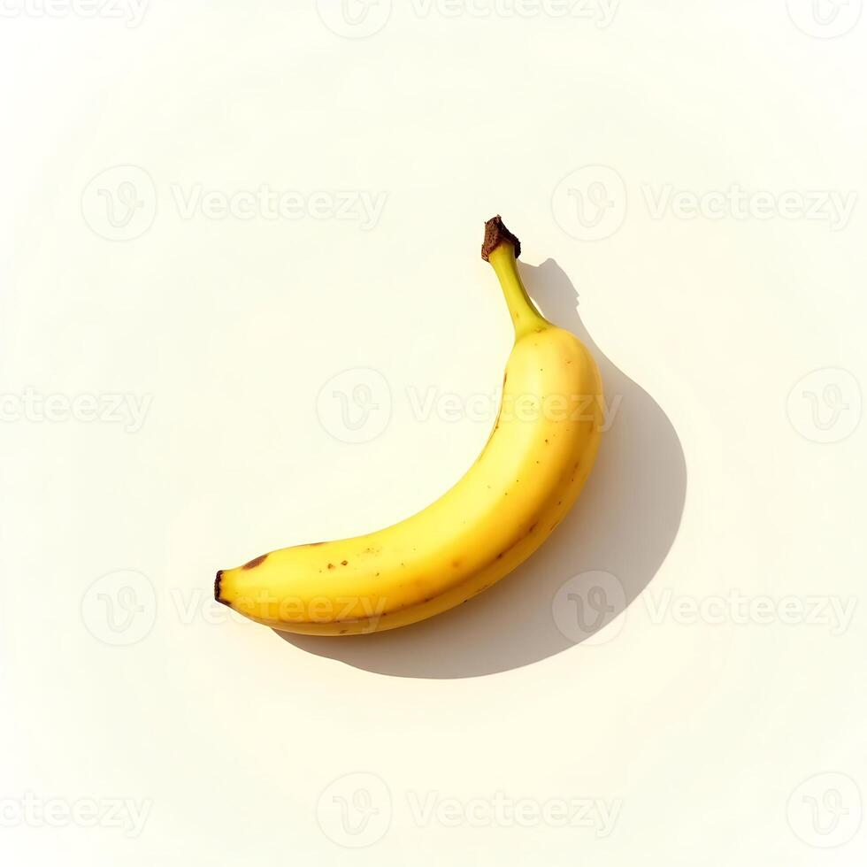 Ripe Banana Isolated on White Background in Minimalist Style photo