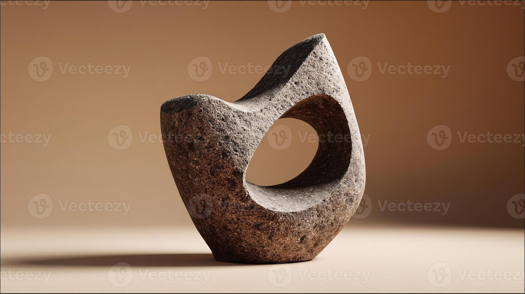 abstract organic shapes made of matte stone, minimalistic and calming photo