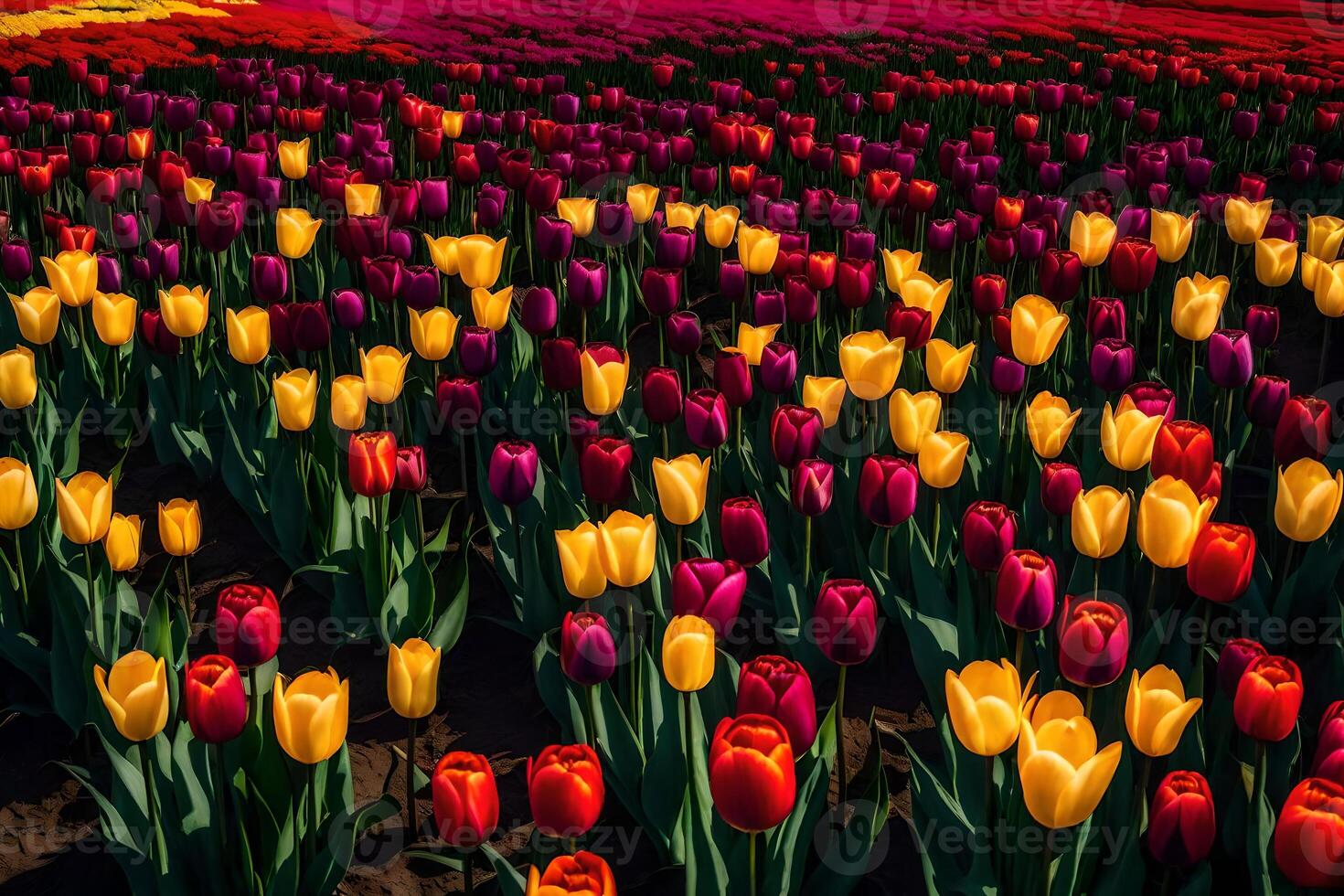 A field of tulips is shown in this photo