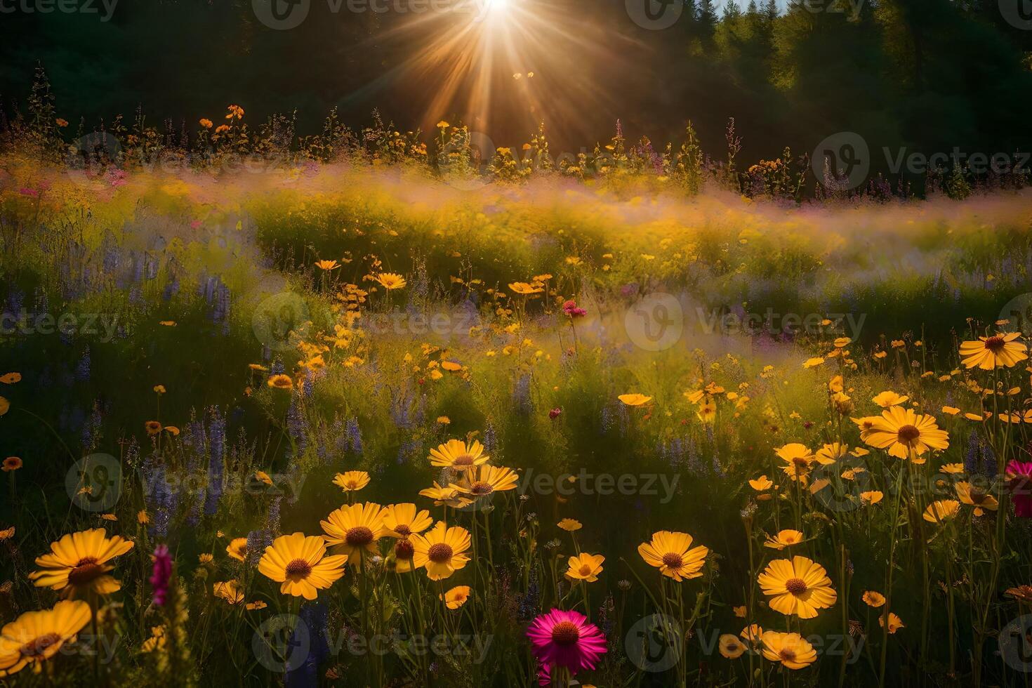 Wildflowers in the sun photo