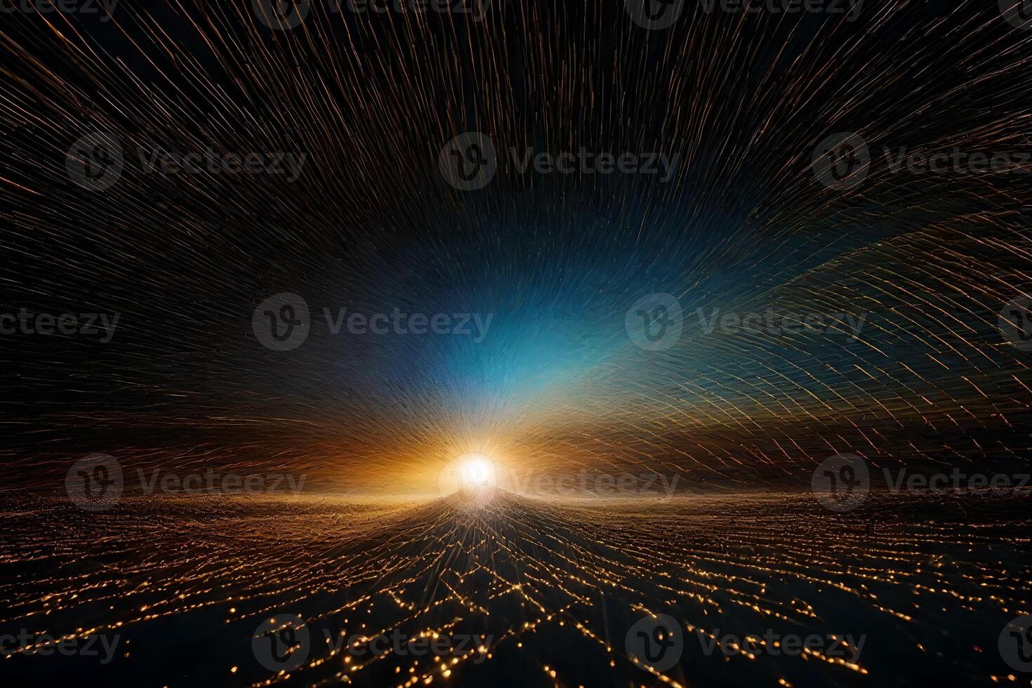 A long exposure photograph of a bright light in the sky photo