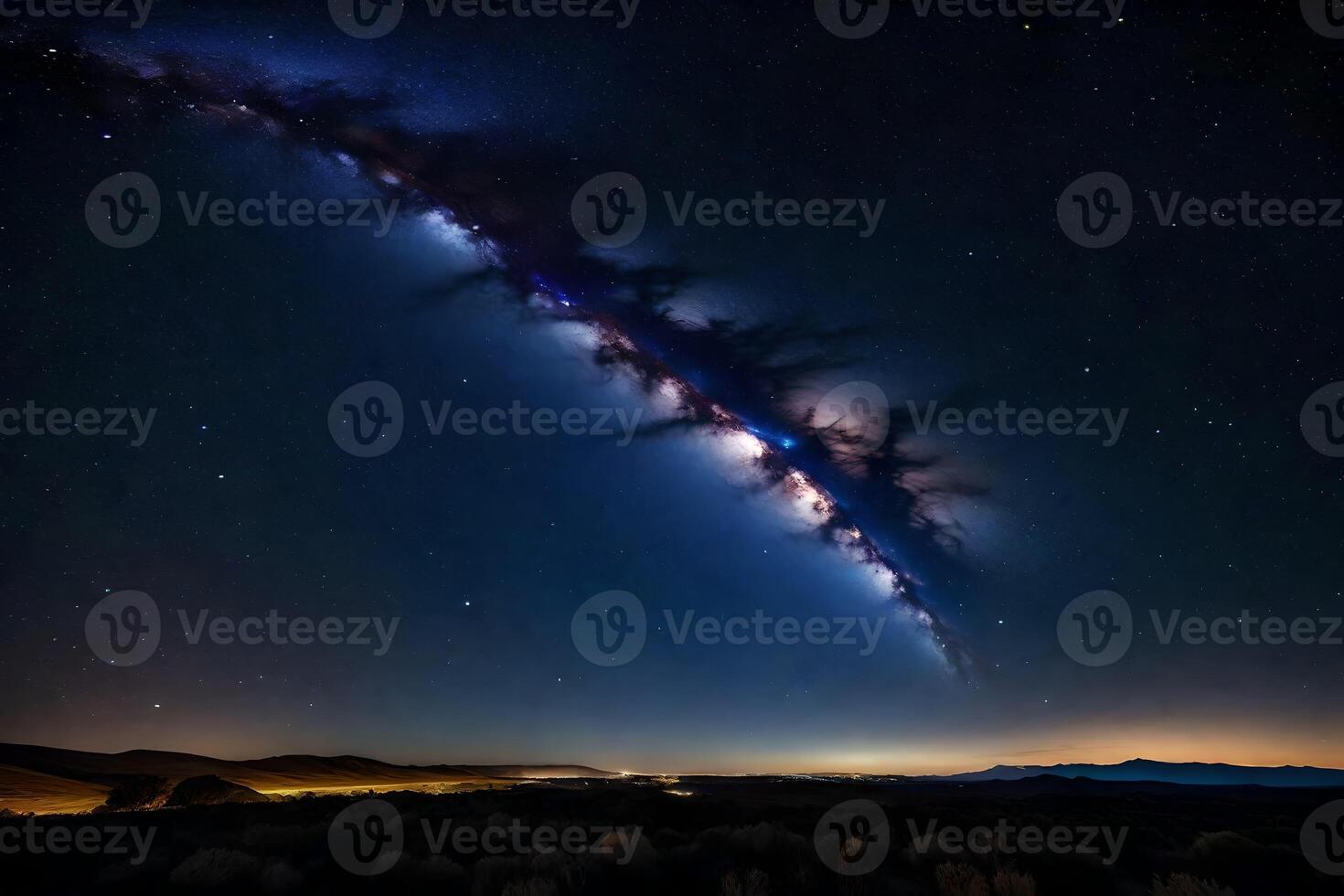 The milky way over the mountains photo