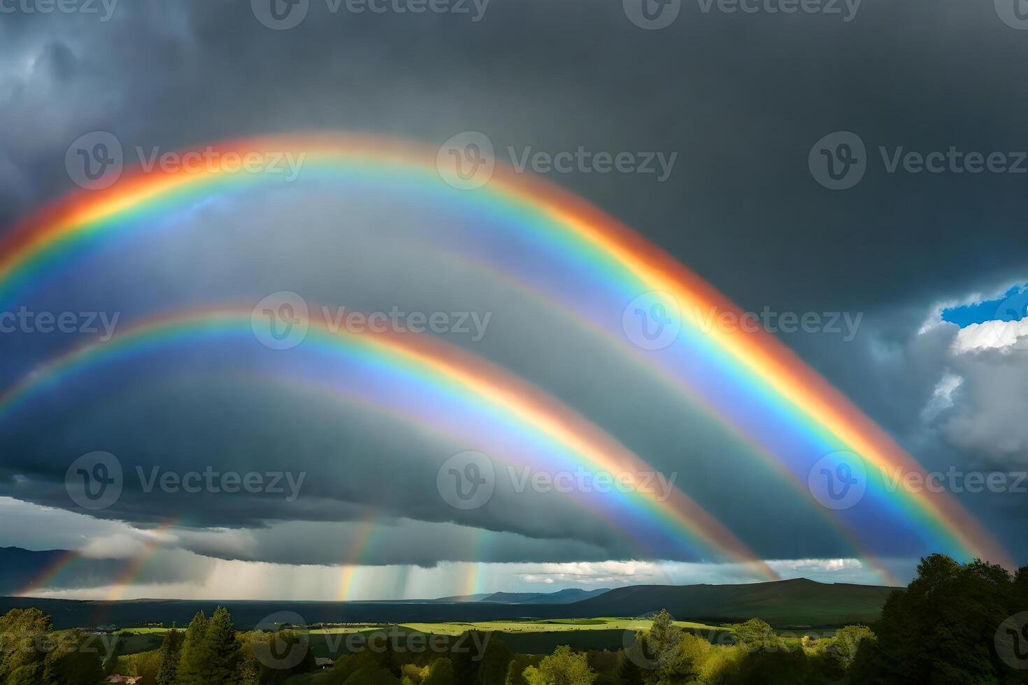 Rainbow over the mountains photo