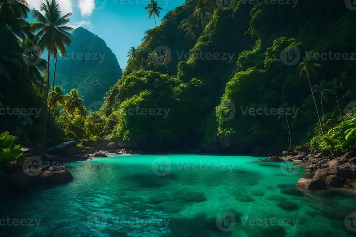 The turquoise waters of the caribbean photo