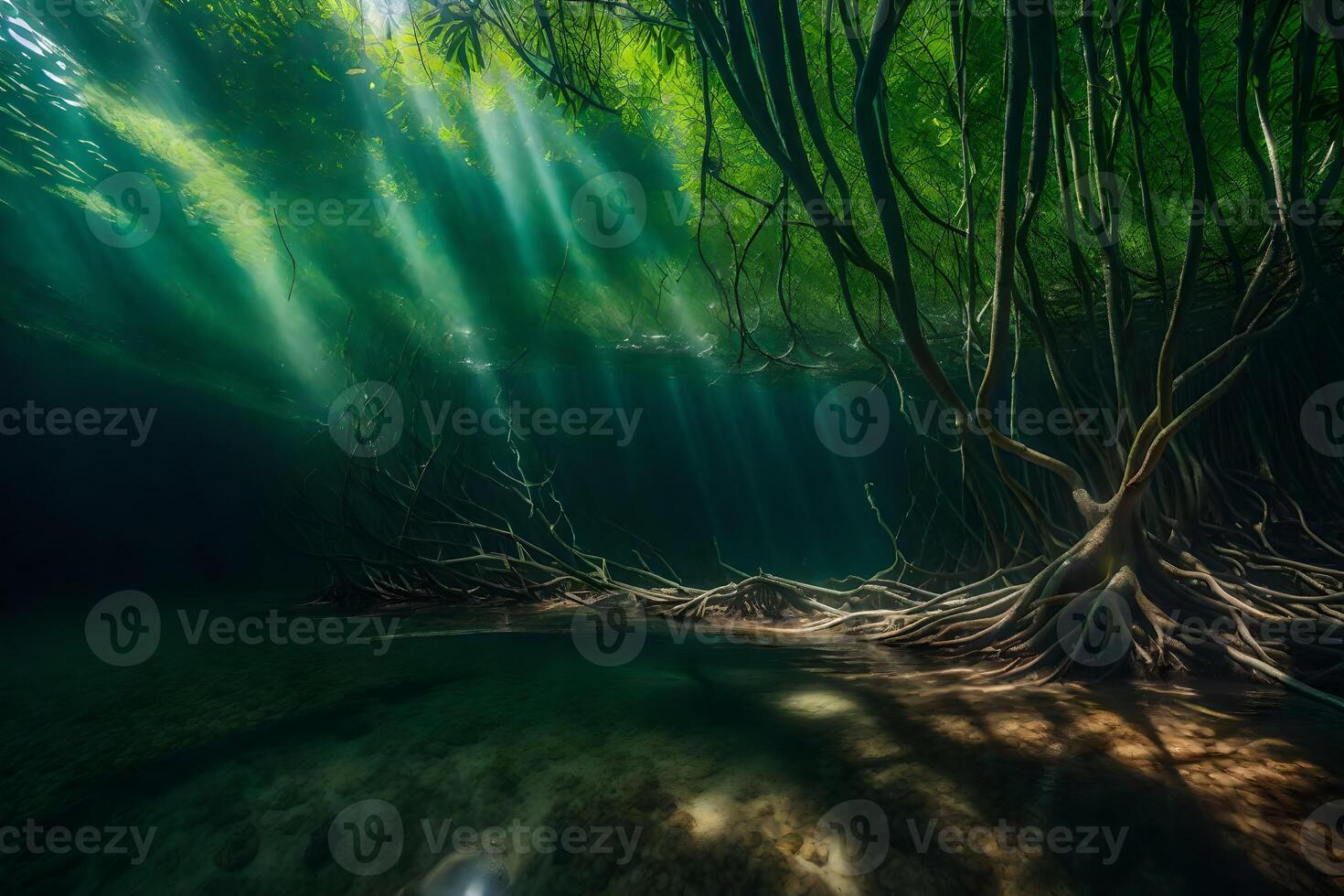 The underwater world of the mangrove forest photo