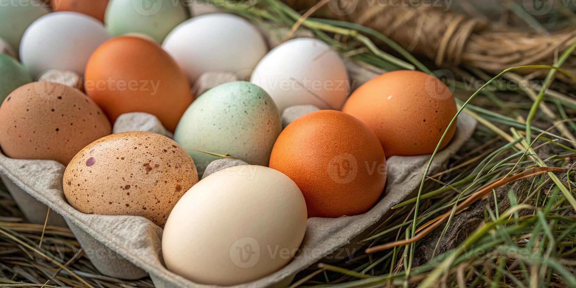 Farm Style Chicken Eggs in Nest photo