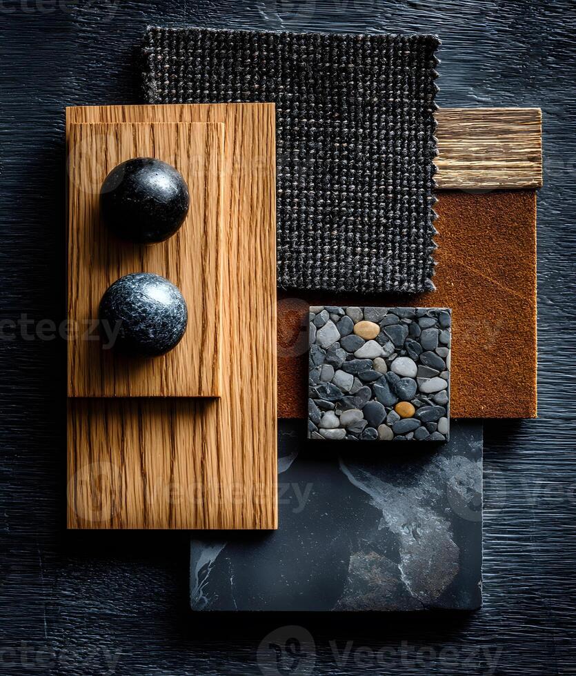 A collection of design samples, showcasing various materials. photo