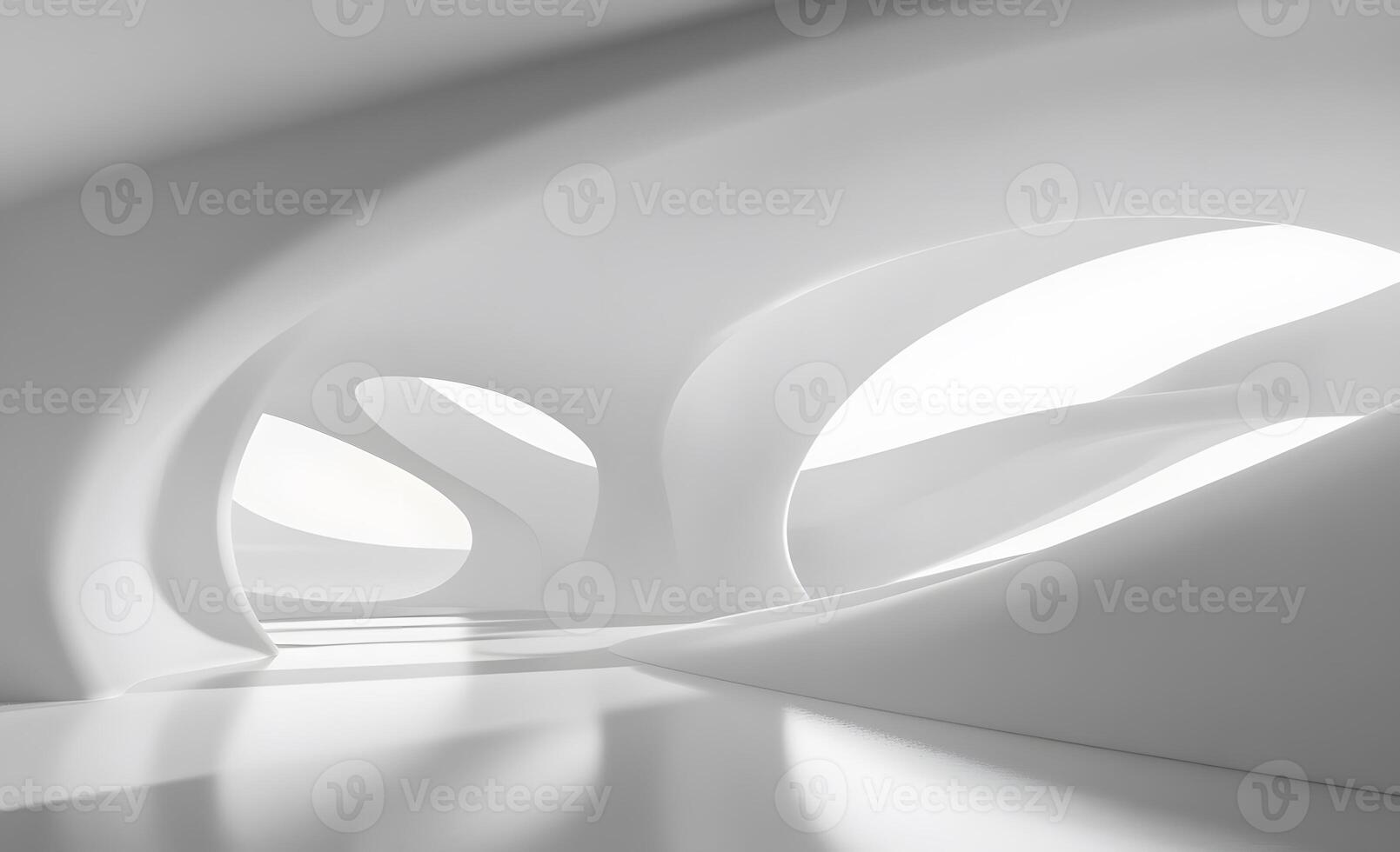 Abstract white architectural interior design. photo
