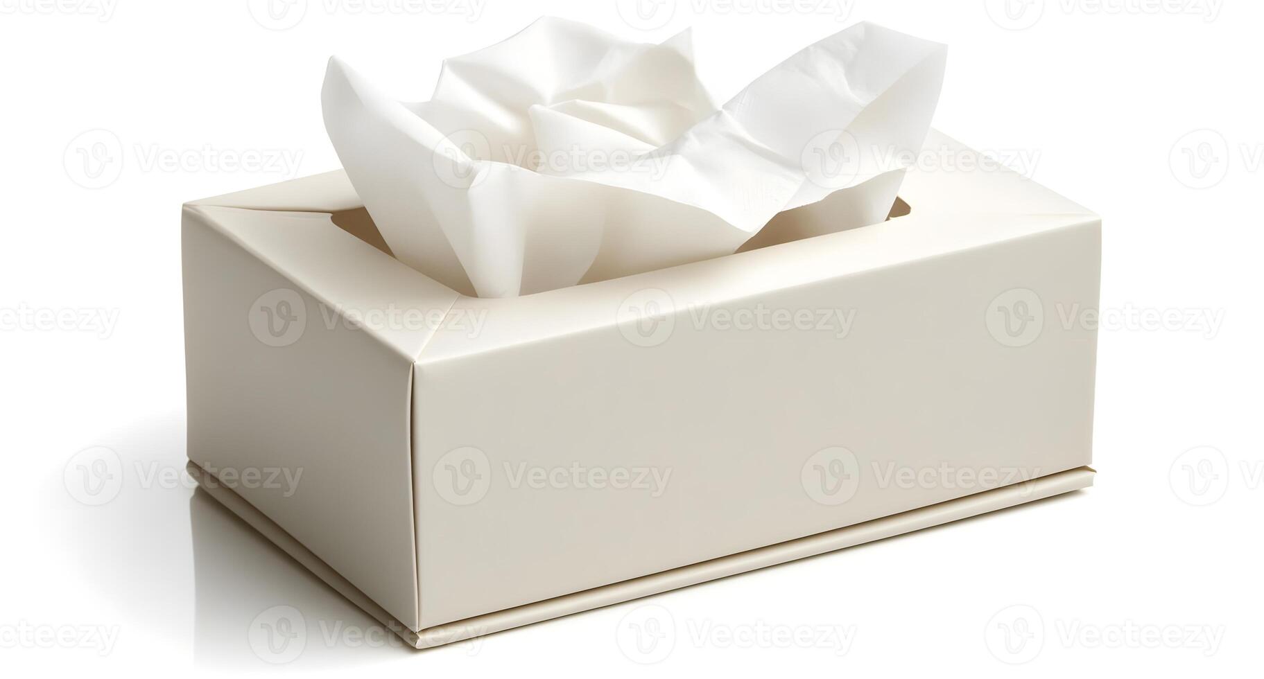 Tissue box with tissues inside. photo