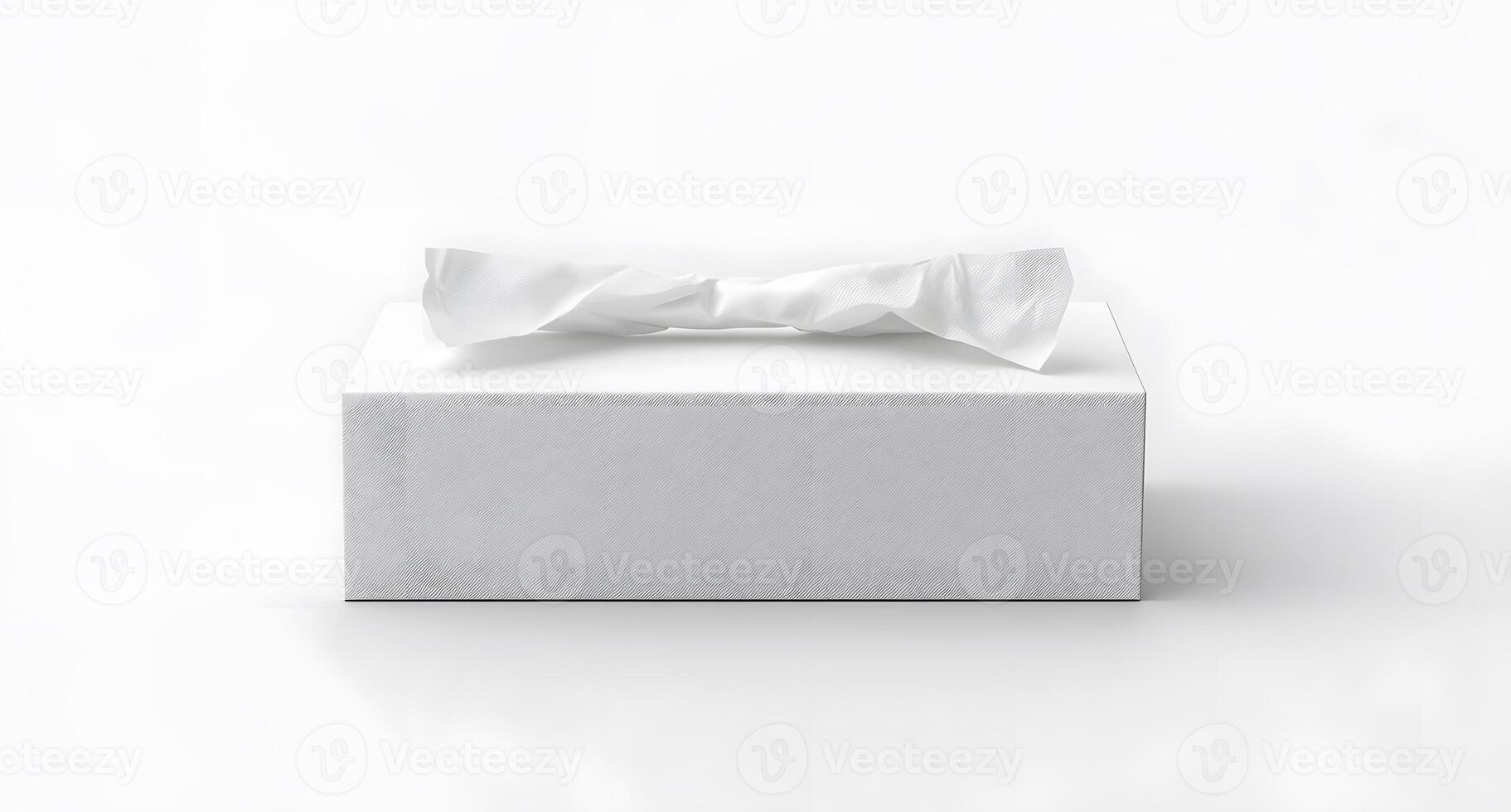 Empty tissue box with tissue in a setting. photo