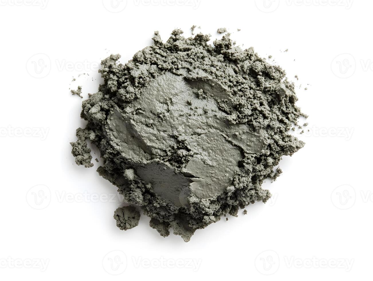 Grey powder pile on a white background. photo