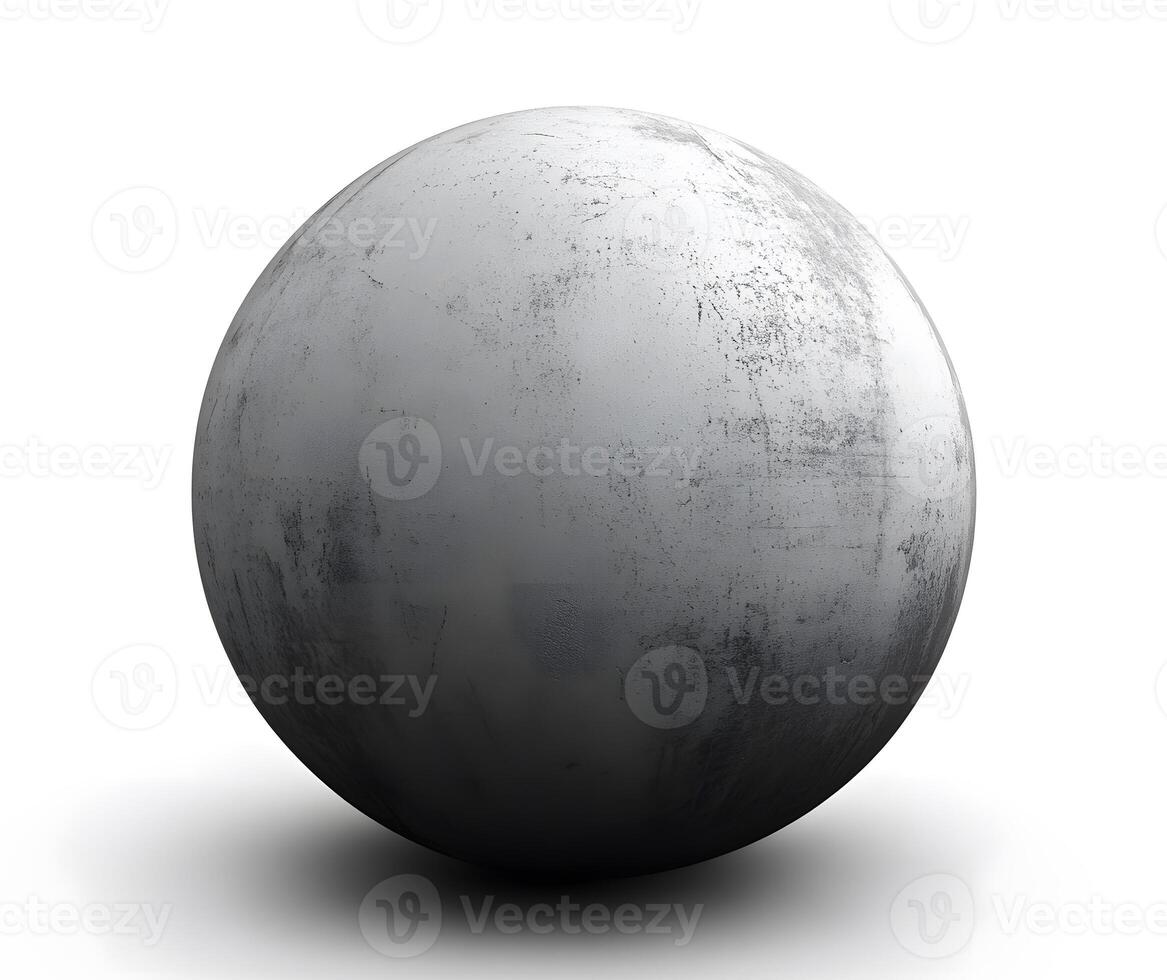 Detailed depiction of a weathered metallic sphere. photo