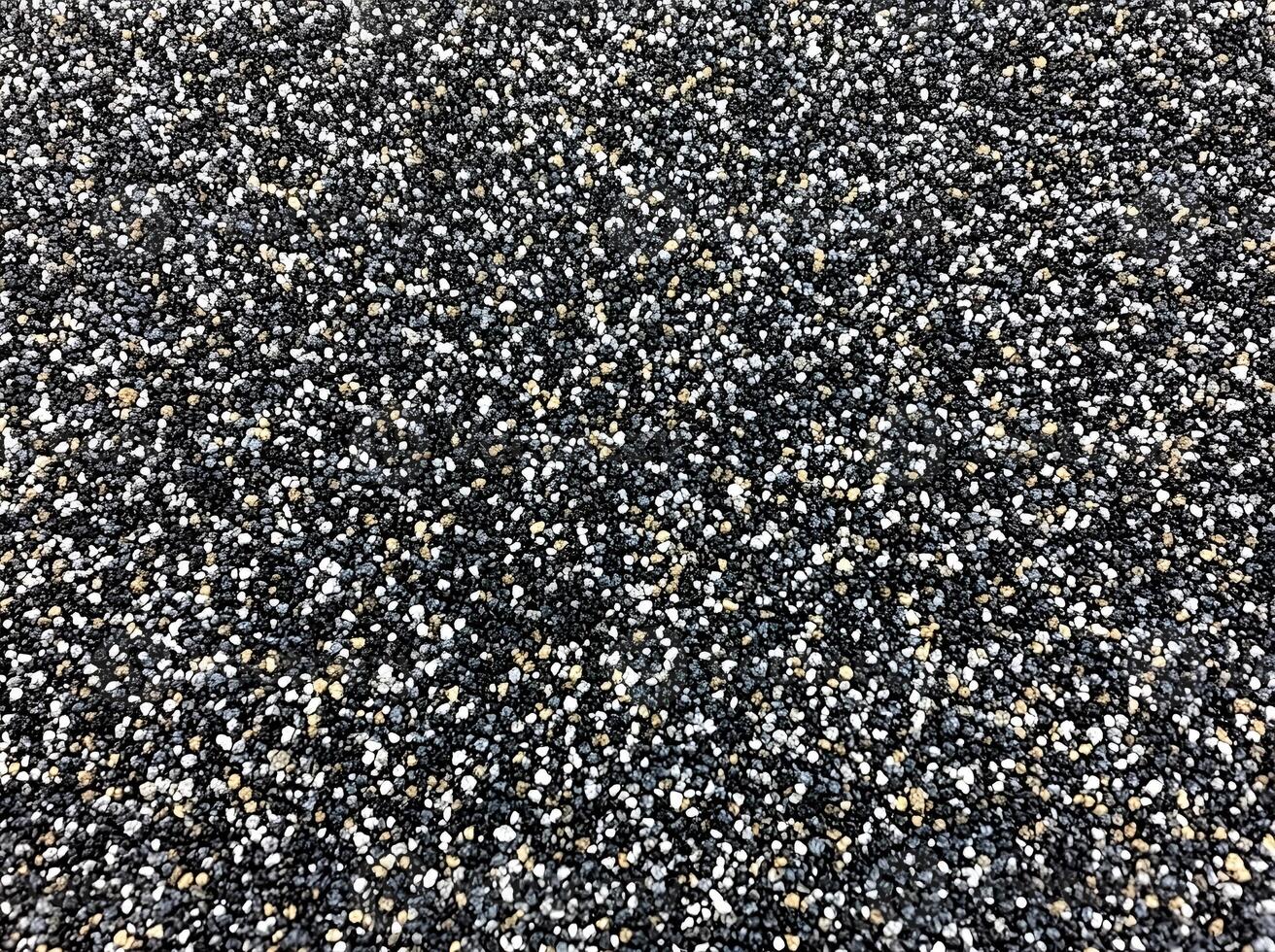 Close-up view of small, multicolored gravel. photo