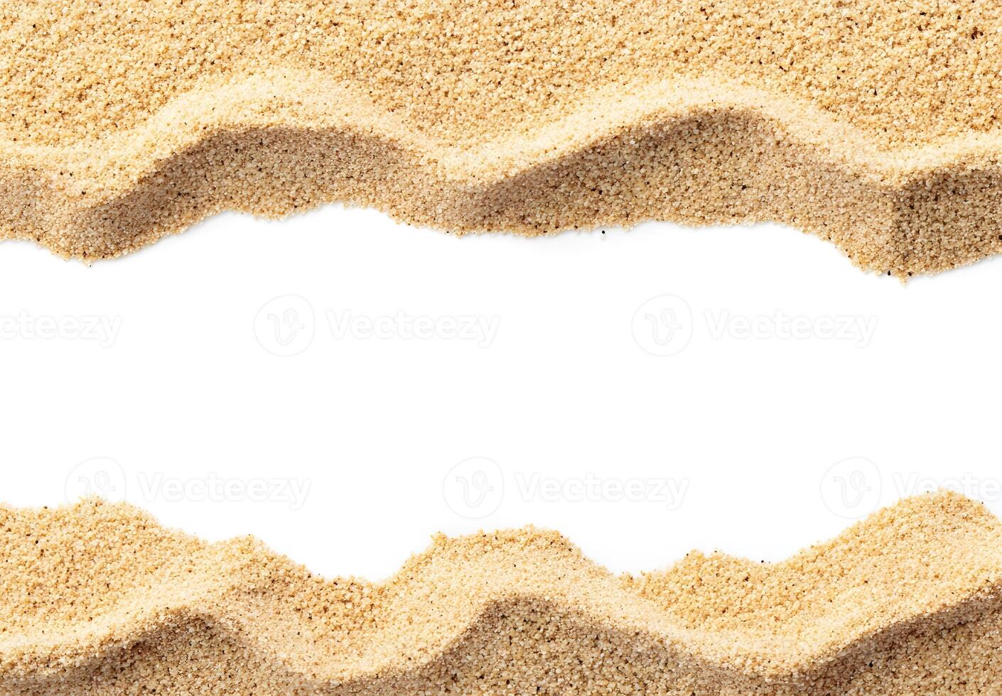 Sandy border on a white background. photo