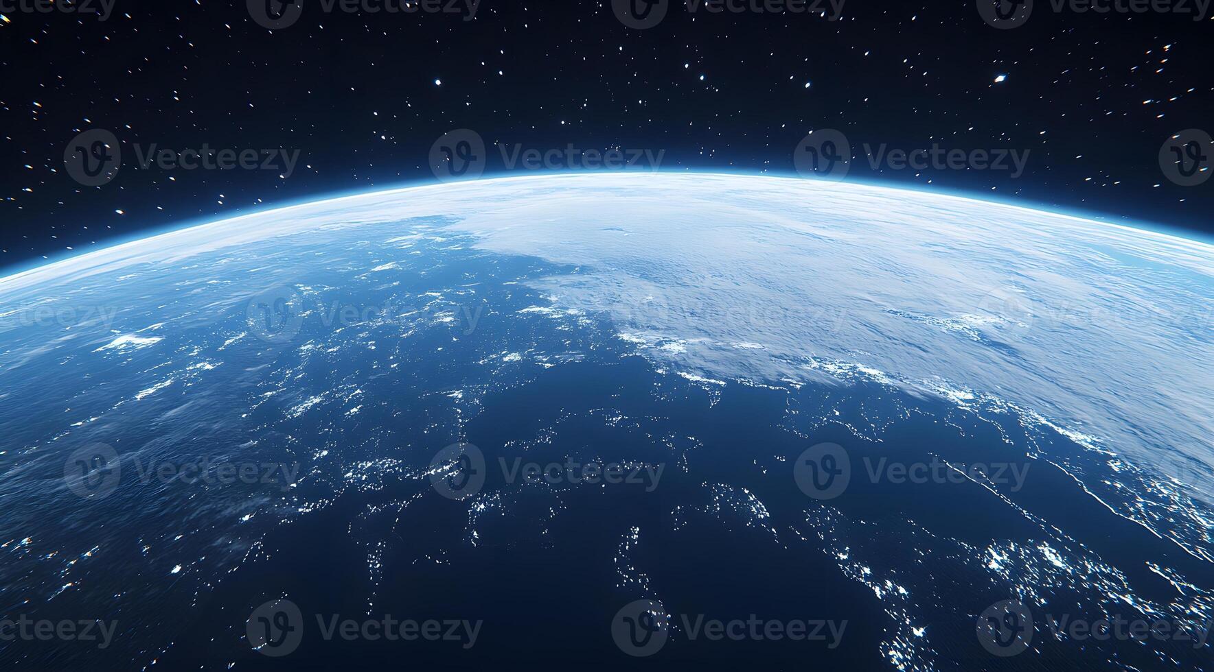 Earth seen from space, showcasing continents and oceans. photo