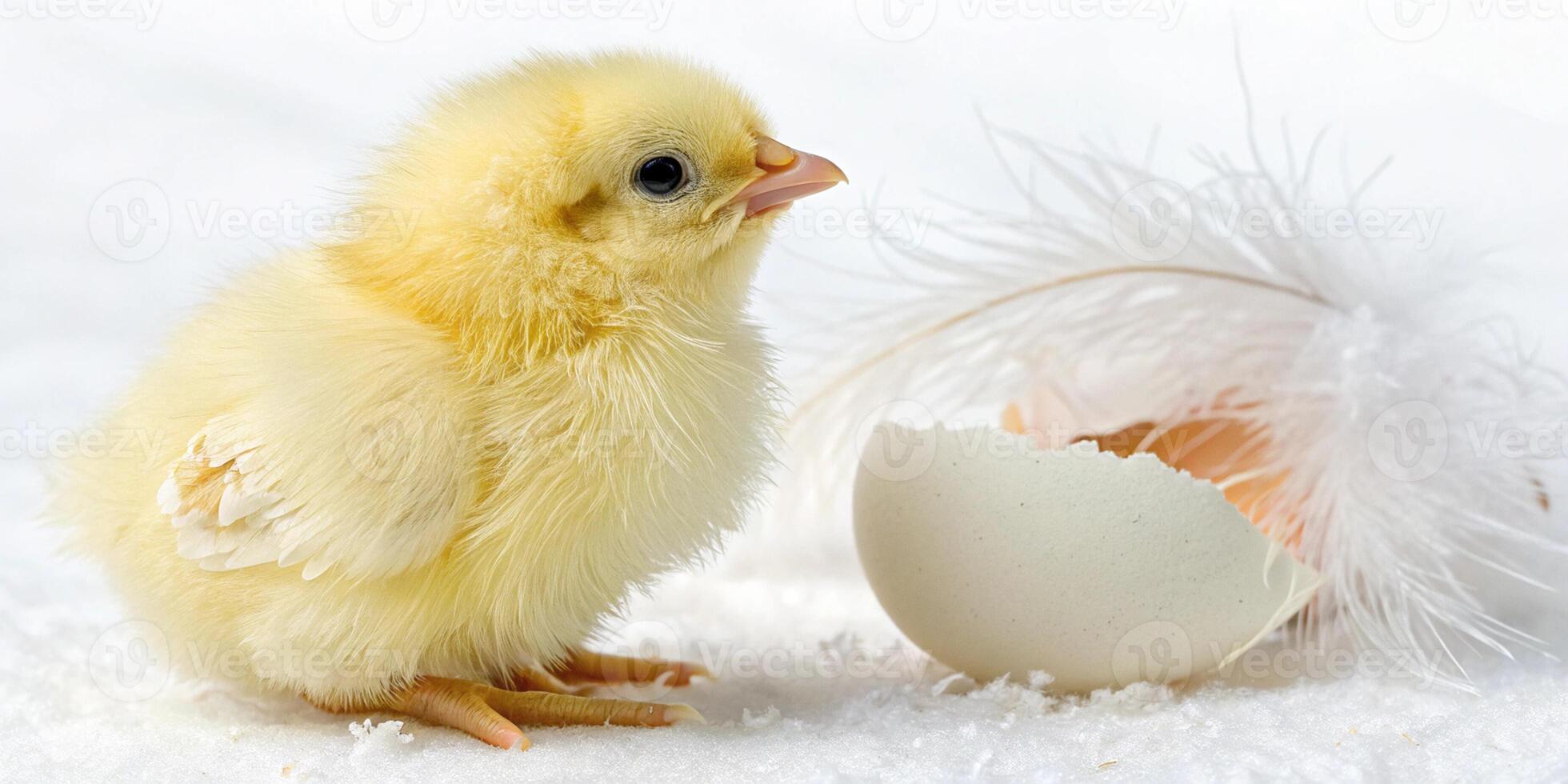 Cute Baby Chicks with White Backdrop photo