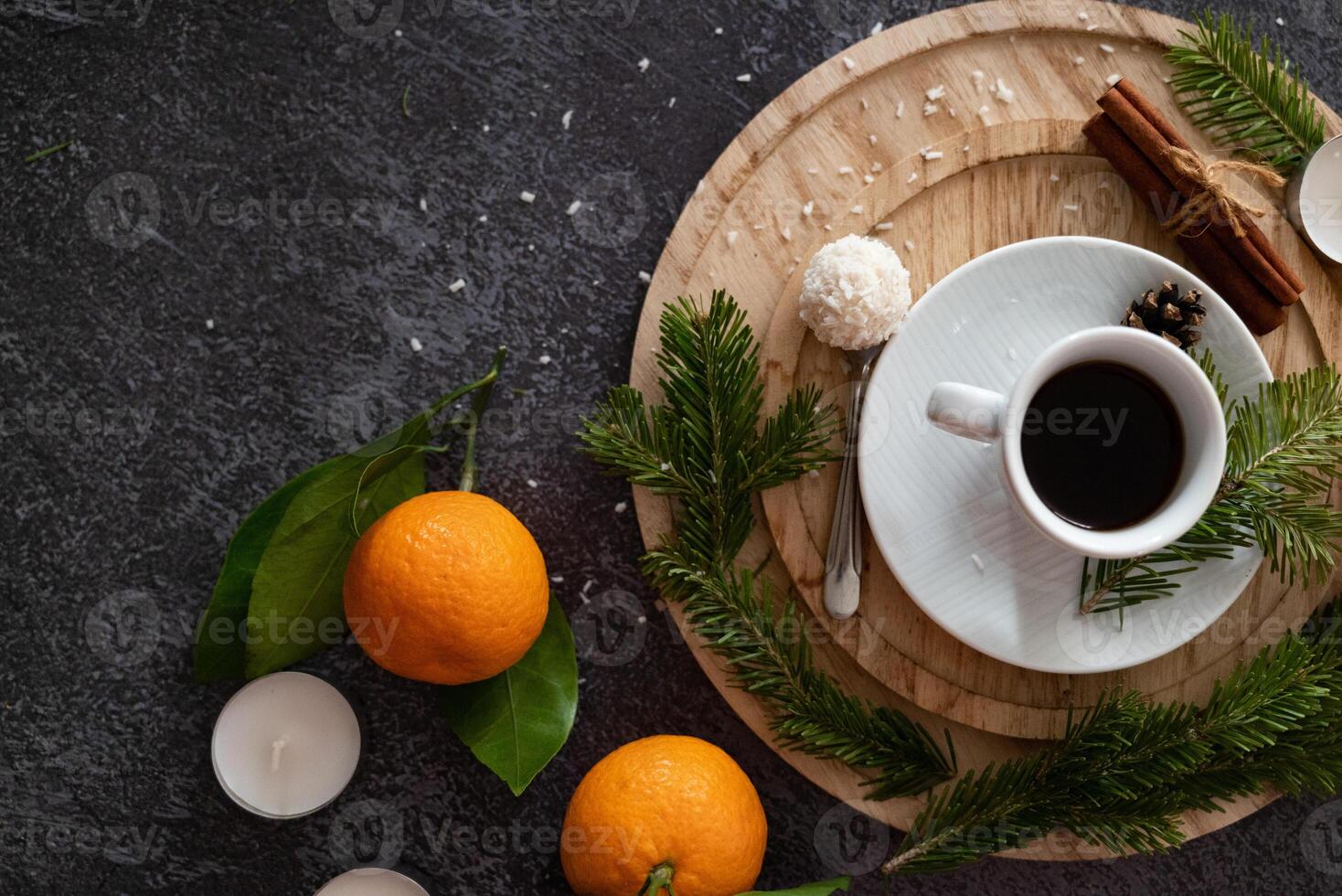 New Year Aims 2025. To Do List. Empty Notebook at the Desk with Holiday Decoration. Top view. Creating Plan, Resolution. New Life, Start Up, Beginning Concept. Business ideas. Goals, action, checklist photo