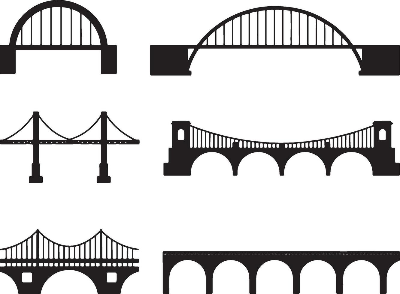 set of different bridges and bridges vector