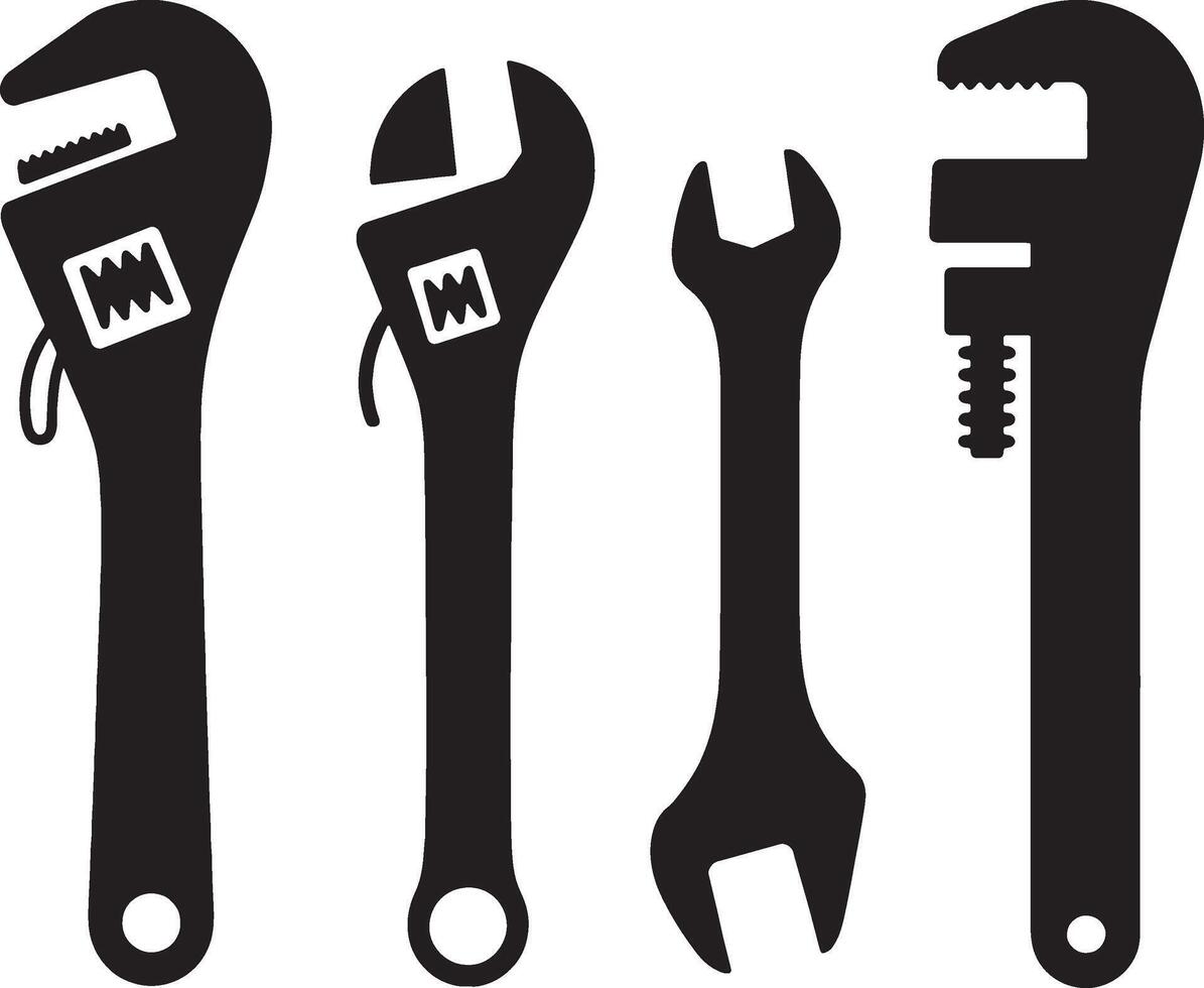 four different wrenches and tools on a white background vector