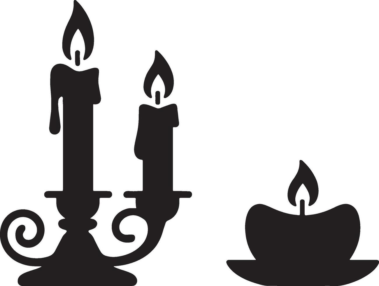 candle and candleholder silhouette illustration vector
