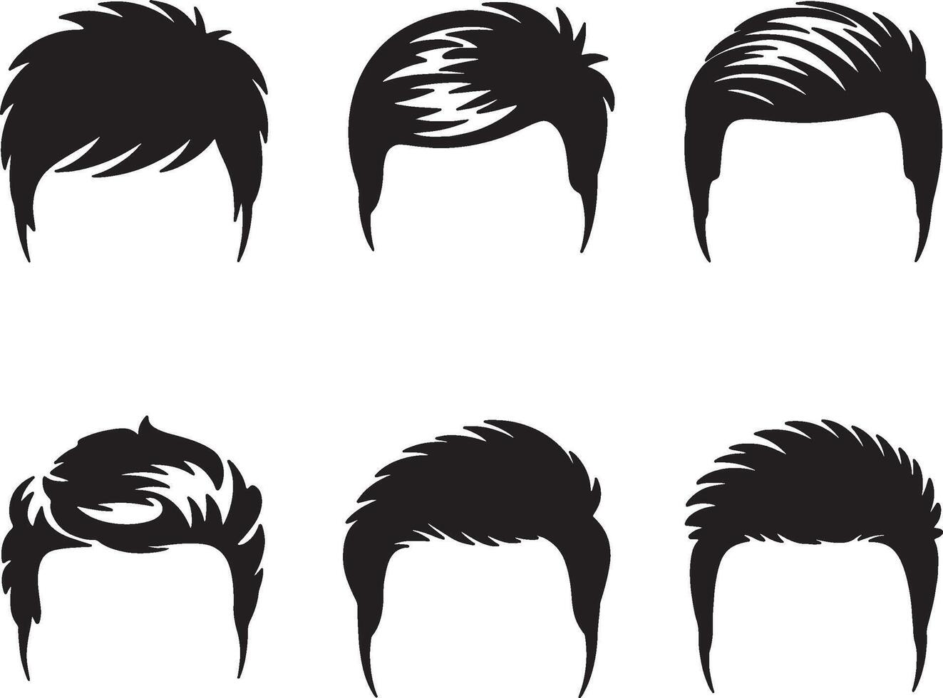 a set of different hairstyles for men vector