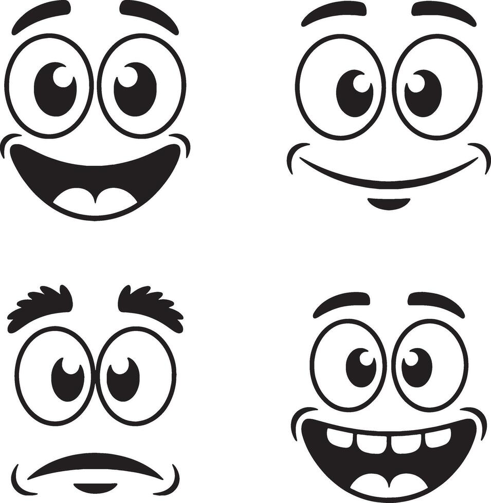 faces with different expressions vector
