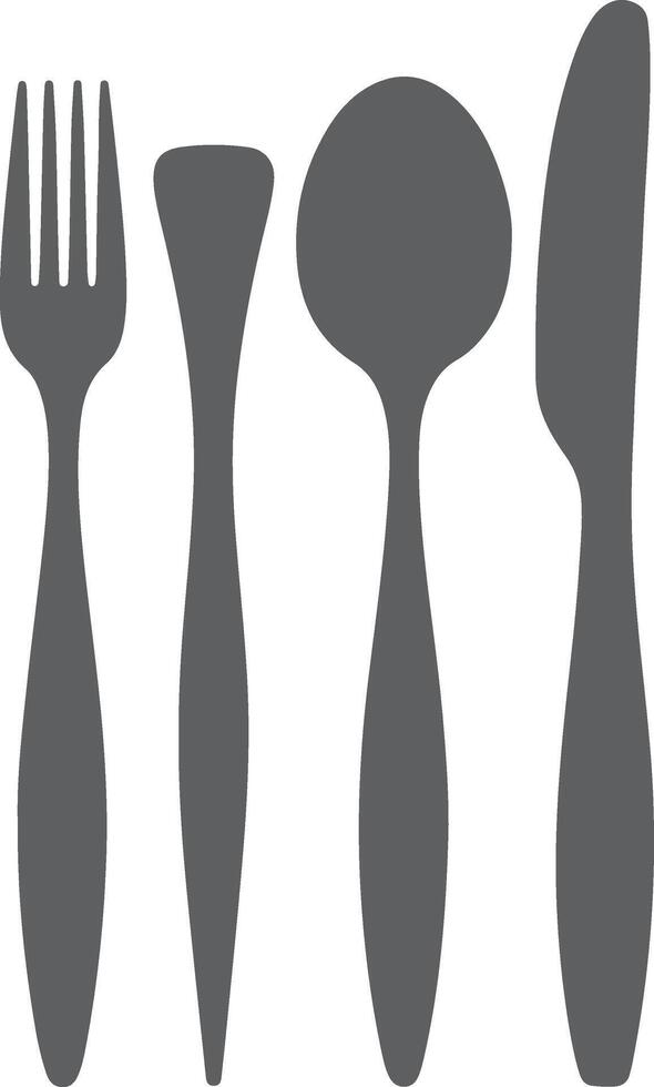 Simple grey cutlery set flatware design vector