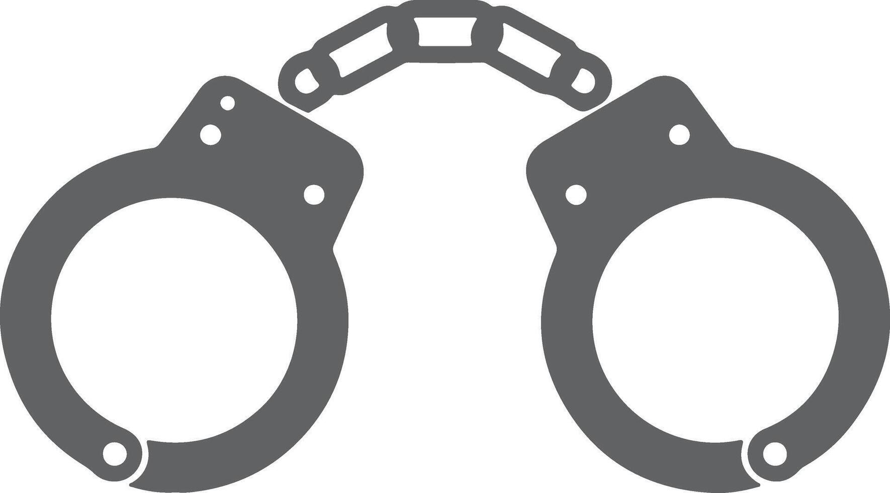 Metal handcuffs security law enforcement arrest vector