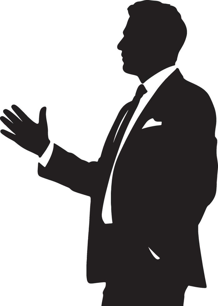 silhouette of a man in a suit and tie vector