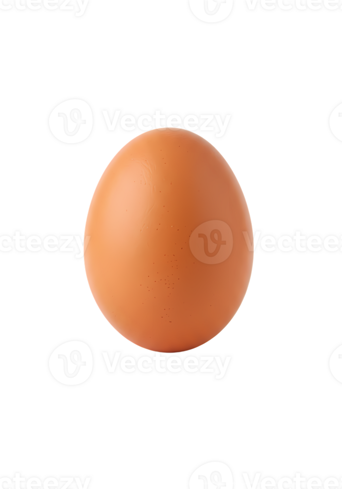 Single Brown Chicken Egg Isolated on Transparent Background Closeup Studio Shot of a Perfect Ovate Egg with Light Brown Hue and Subtle Texture png