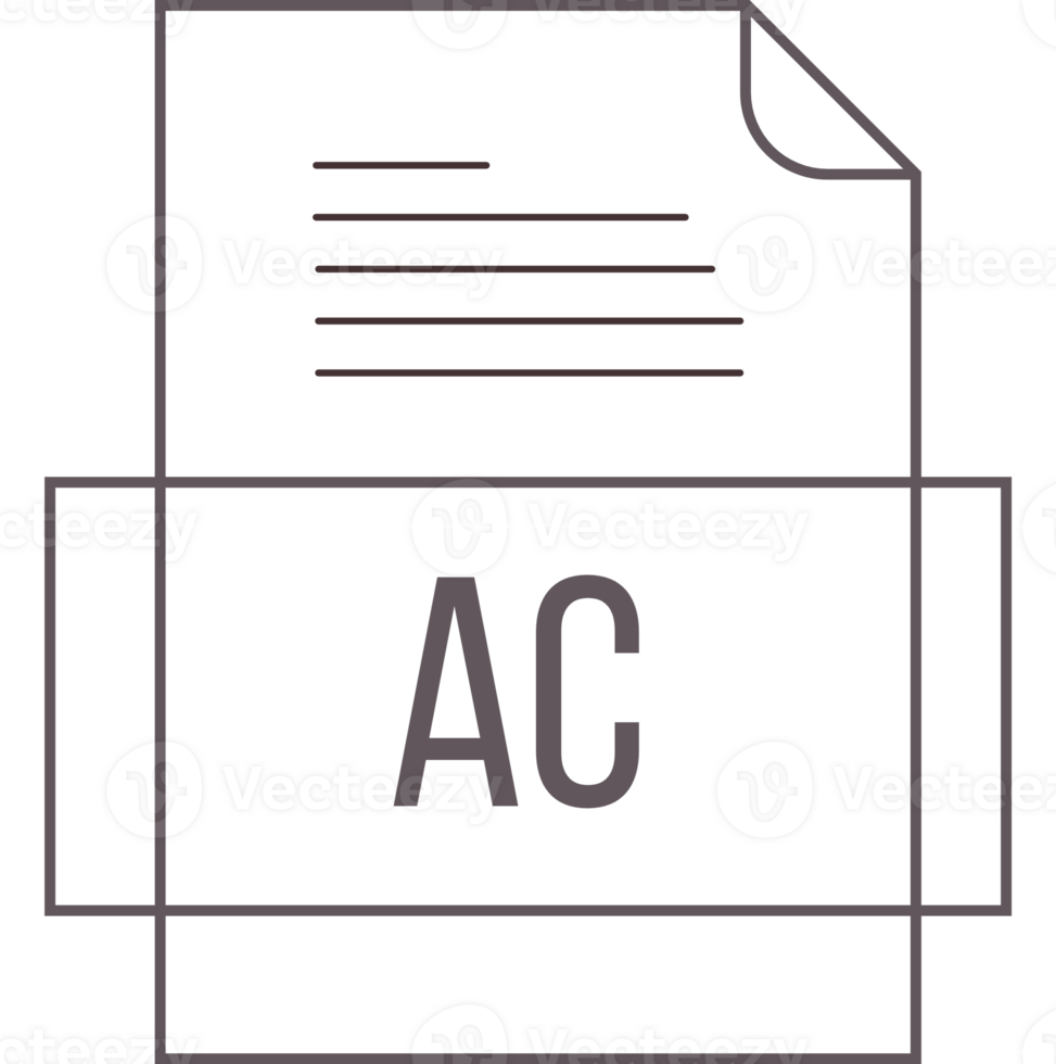 Ac File Icon Crisp Thick Outline Sharp Corners png