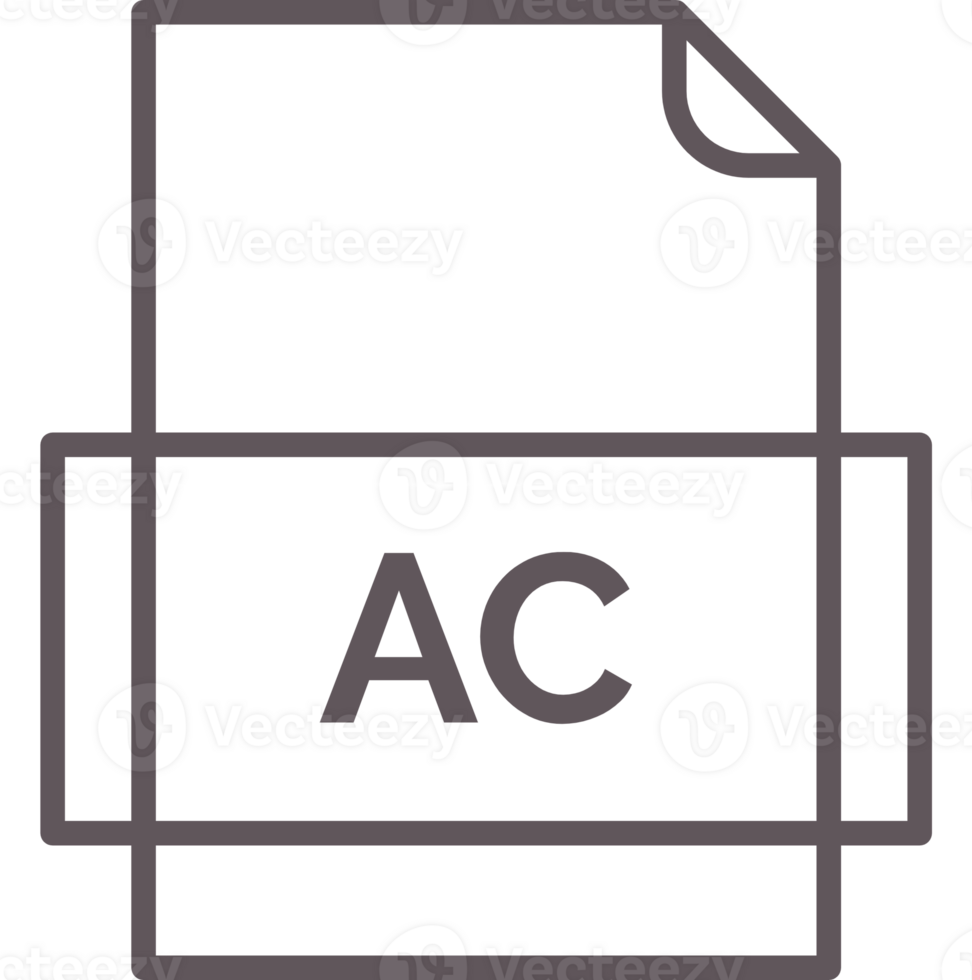 Ac File Icon Thick Outline Rounded Corners png