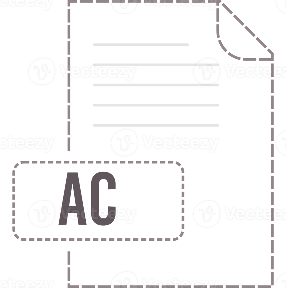 Ac File Format Icon Dashed Outline png