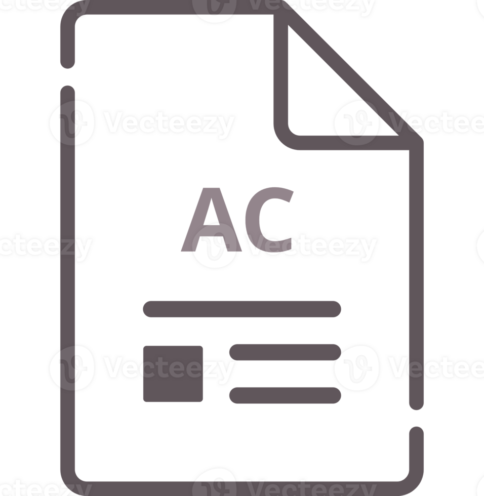 Ac File Icon Minimal Outline With Symbols png