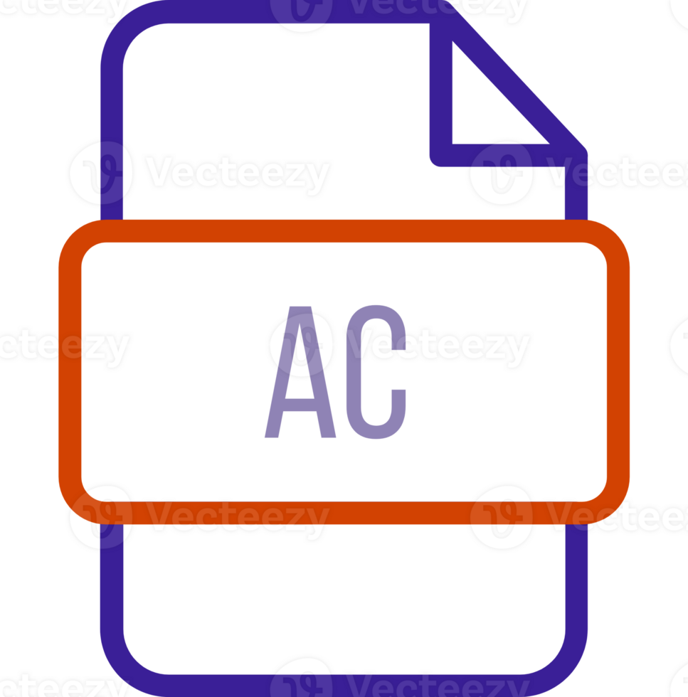 Ac File Icon With Bold Outline png