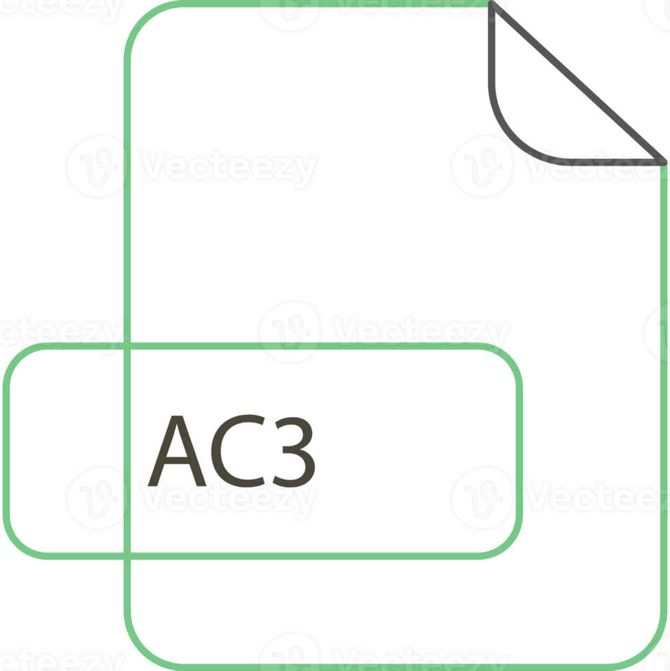 Ac3 File Extension Icon Thicker Outline png