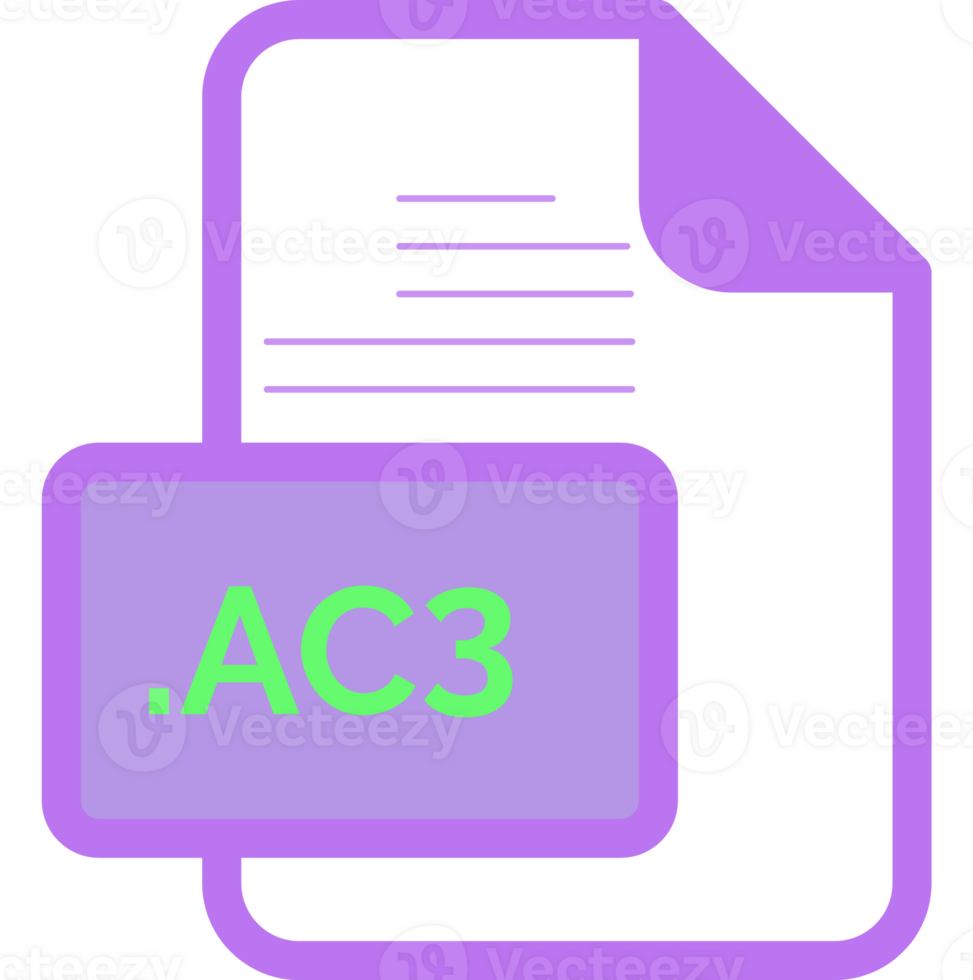 Ac3 File Extension Icon Color Fill Rounded Corners Inside Transparent png