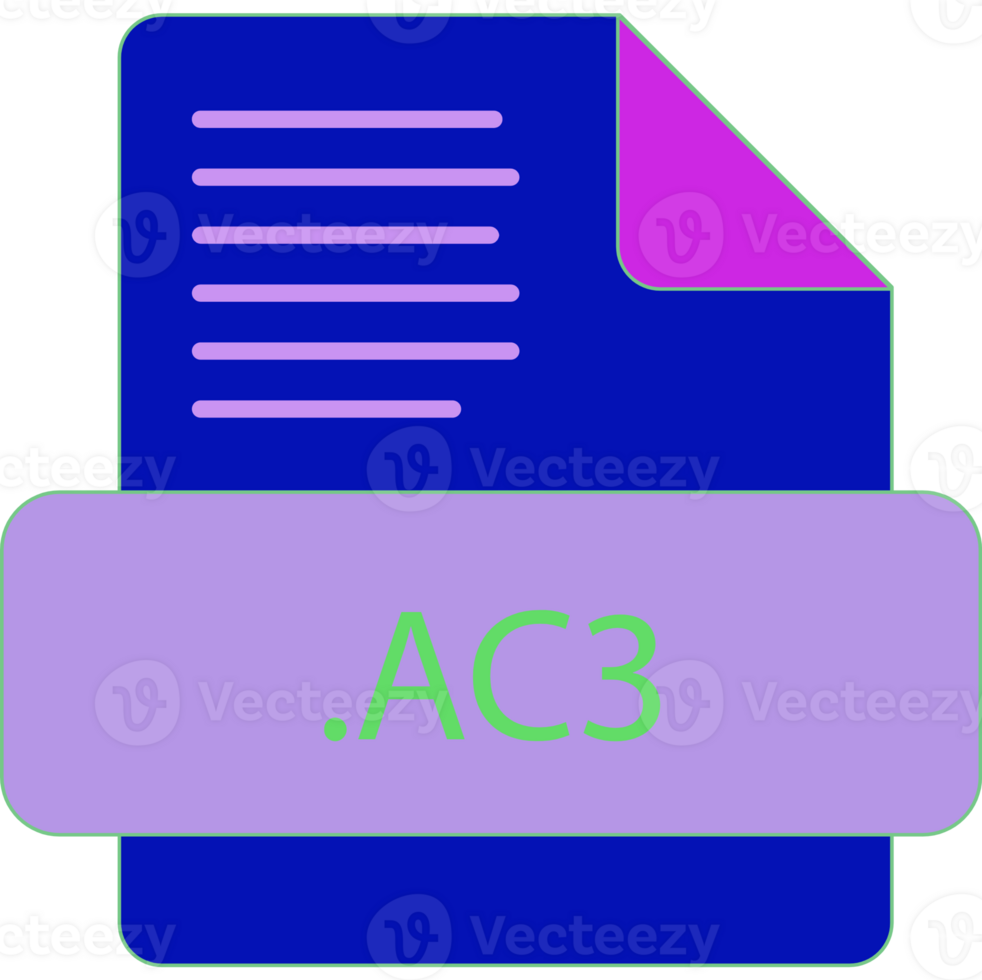 Ac3 File Extention Icon Old Minimal Color Fill png
