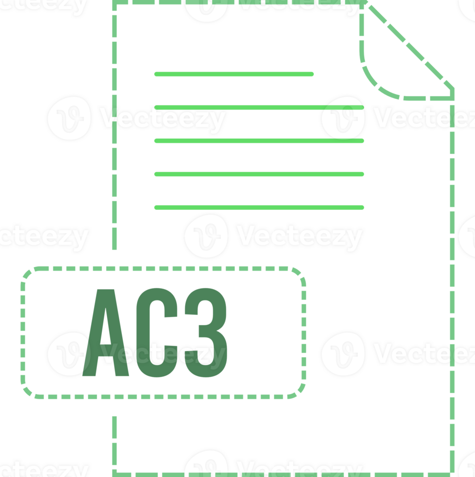 Ac3 File Format Icon Dashed Outline png