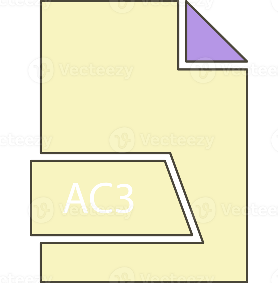 Ac3 File Format Icon In 2 Colors And Side Contour png