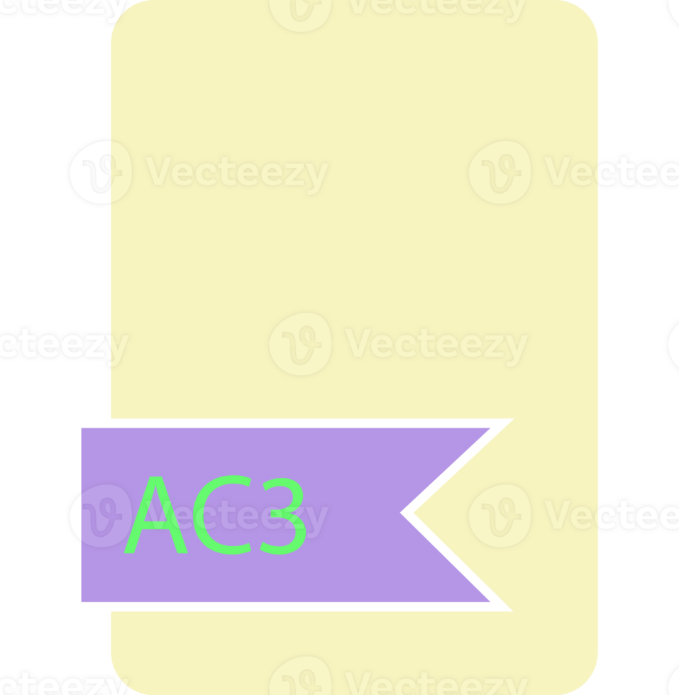 Ac3 File Format Icon Label Contour png