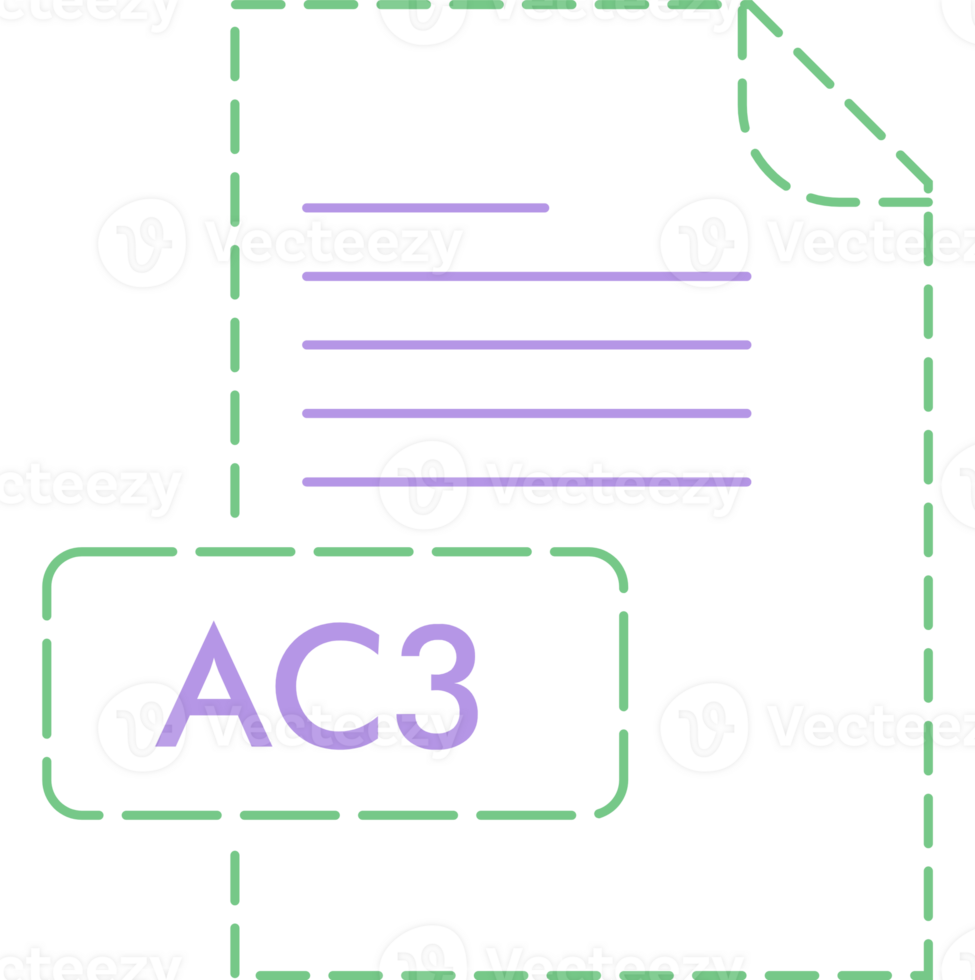 Ac3 File Format Icon Rounded Outline png