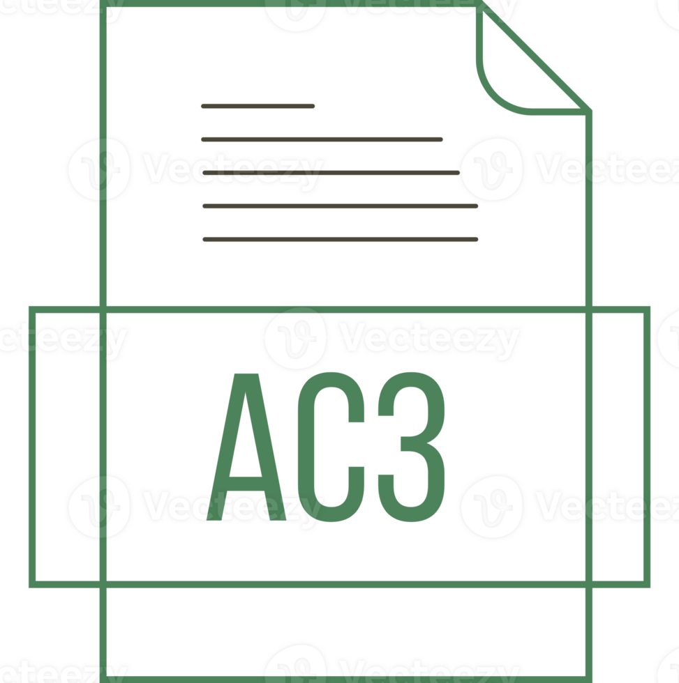Ac3 File Icon Crisp Thick Outline Sharp Corners png