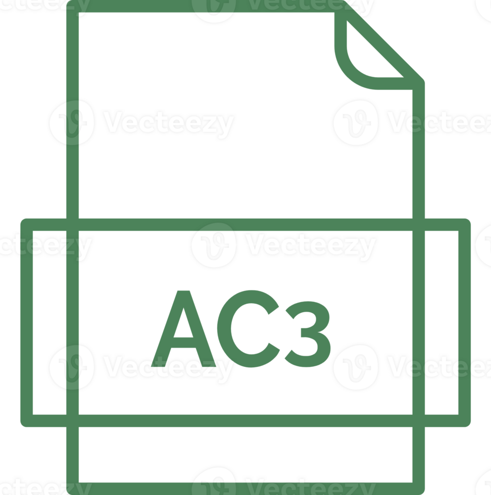 Ac3 File Icon Thick Outline Rounded Corners png