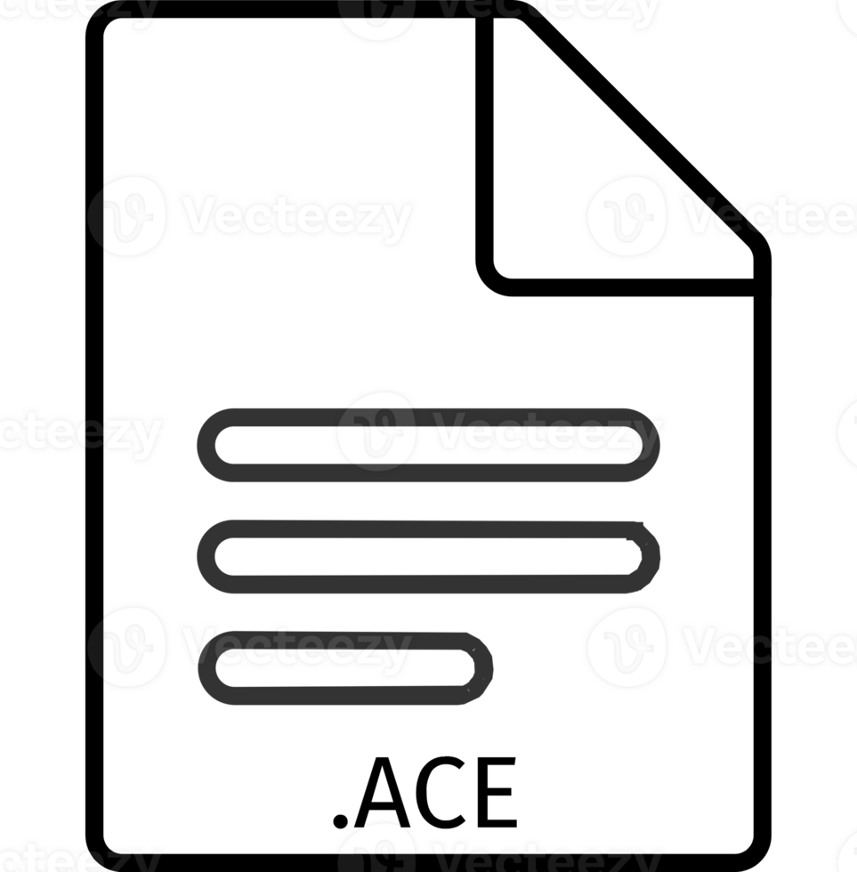 Ace File Extension Black Thick Outline Doc Icon png