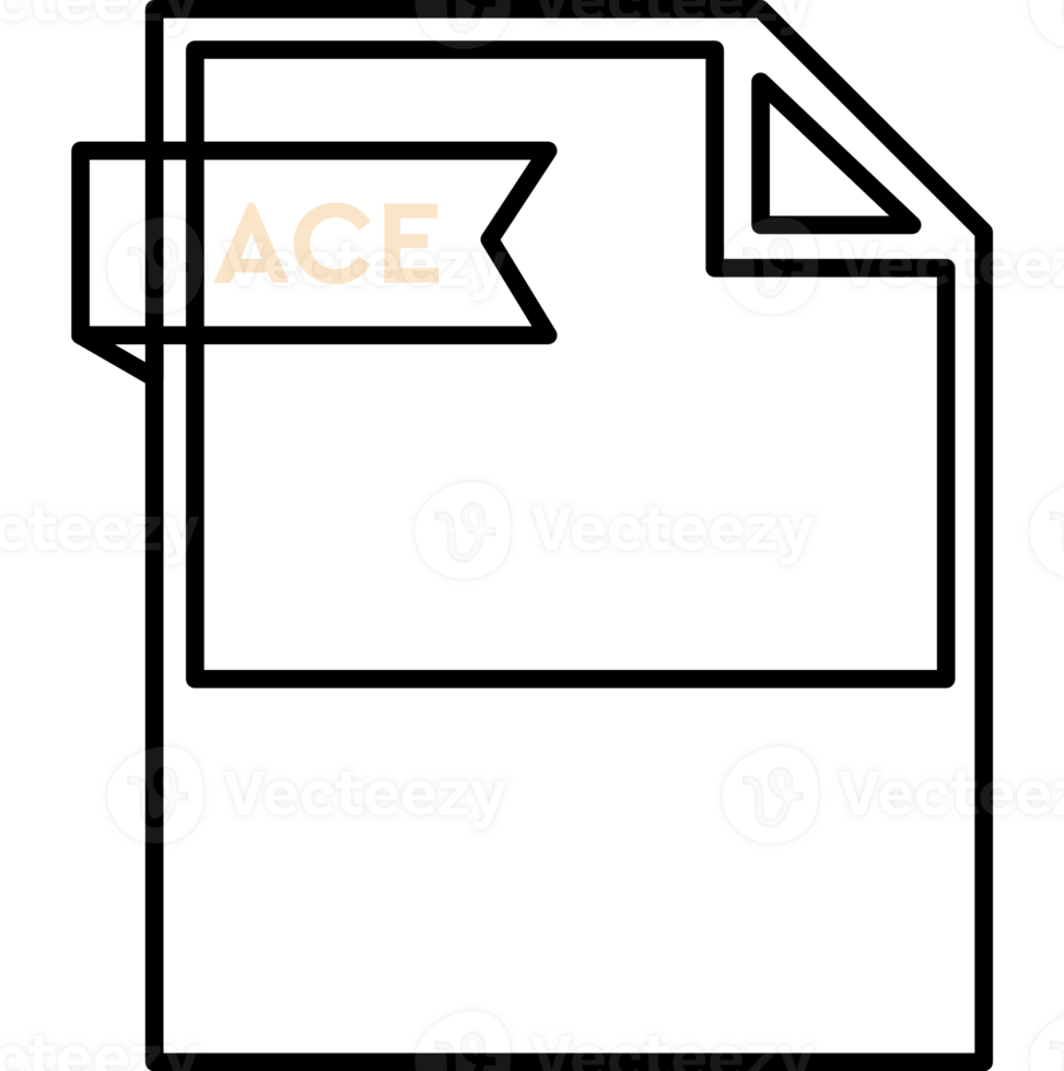 Ace File Format Icon Black Outline And Light Color Text png