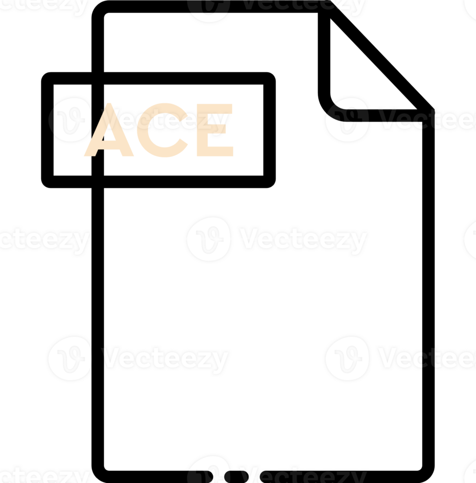 Ace File Format Minimal Icon With Black Outline png