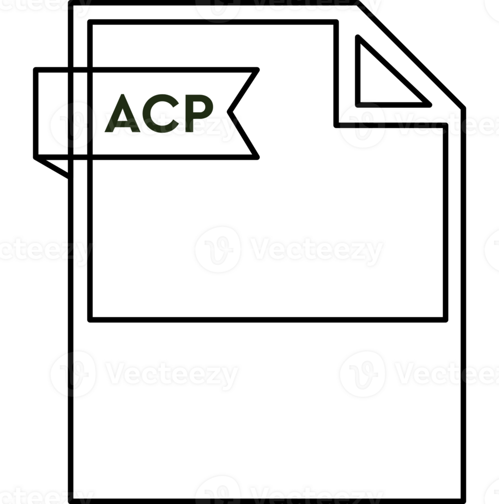 Acp File Format Icon Black Outline And Light Color Text png